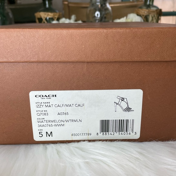 NIB Authentic COACH Izzy Mat Calf Heels - Picture 6 of 10